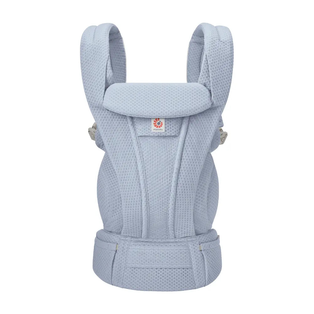 Ergobaby Omni Deluxe Baby Carrier, Lightweight Breathable Soft Mesh, Enhanced Lumbar Support, Adjustable Waistbelt & Cross Straps, Privacy Hood, 4 Carry Positions, 6 Storage Pockets, 3-20Kgs, 0- 4 years, Serene Blue