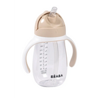 Beaba 2-in-1 Baby Sipper Water Bottle, Anti Spill Sippy Cup with Soft Silicone Straw for Toddlers, Kids, 100% Waterproof, Easy to Open, Removable Handles, Tritan and Silicone - 300 ml, 8m+