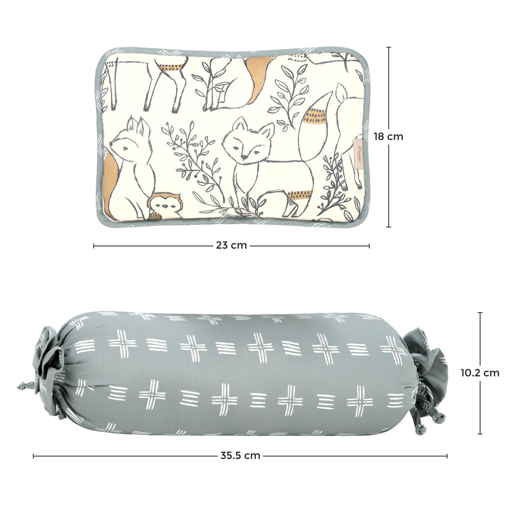 Crane Baby Pillow and Bolster Set - Ezra Animal
