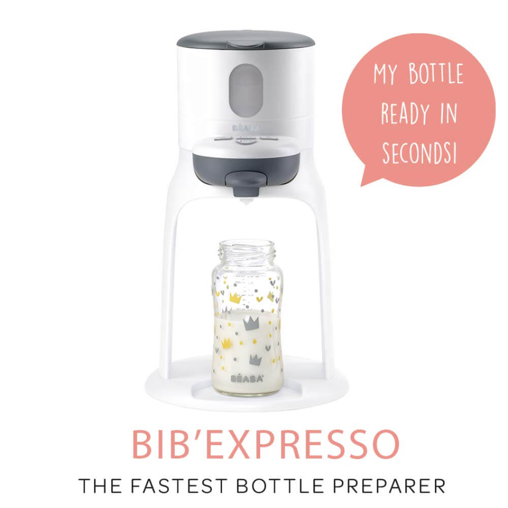 Beaba Bib Expresso Bottle Preparer and Warmer for Baby and Children - Single Handed Fast Preparation - Adjustable Temperature