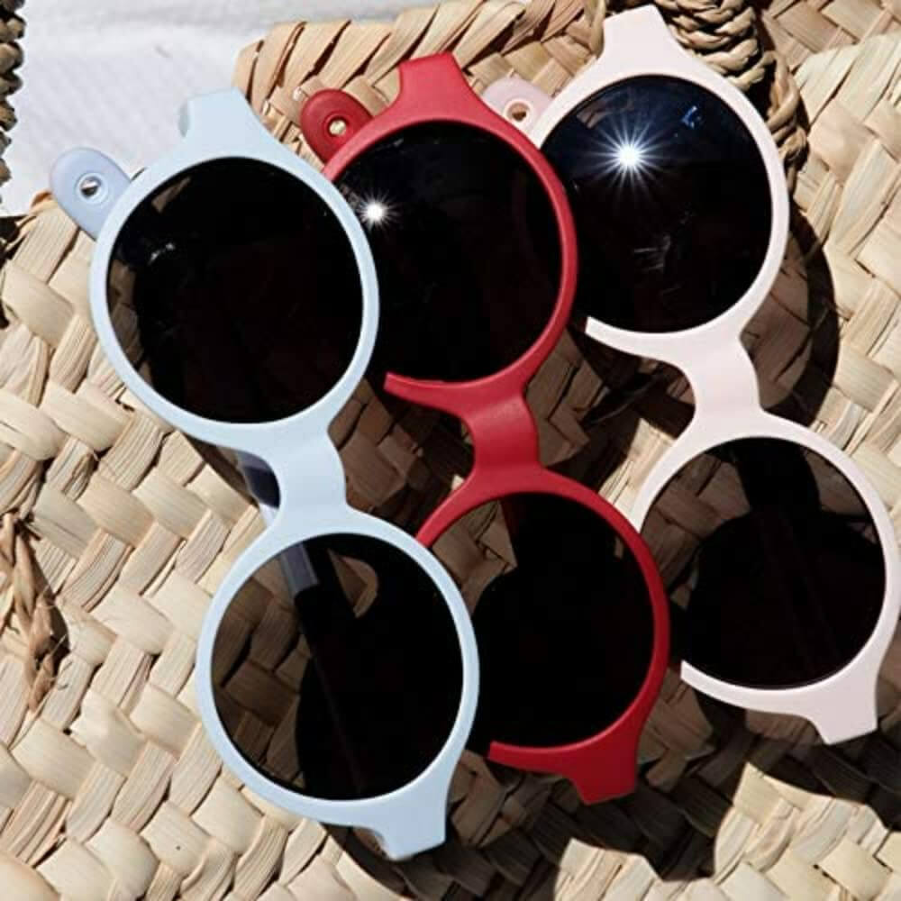 Beaba Kids Sunglasses - 9 months-4 years, Unbreakable Sunglasses for Kids, 100% UV Protection,Category 3 Sun Lens, Optimal Comfort, 360° Adjustable Ear Tips with Side Shields, 2-4 Years, Red