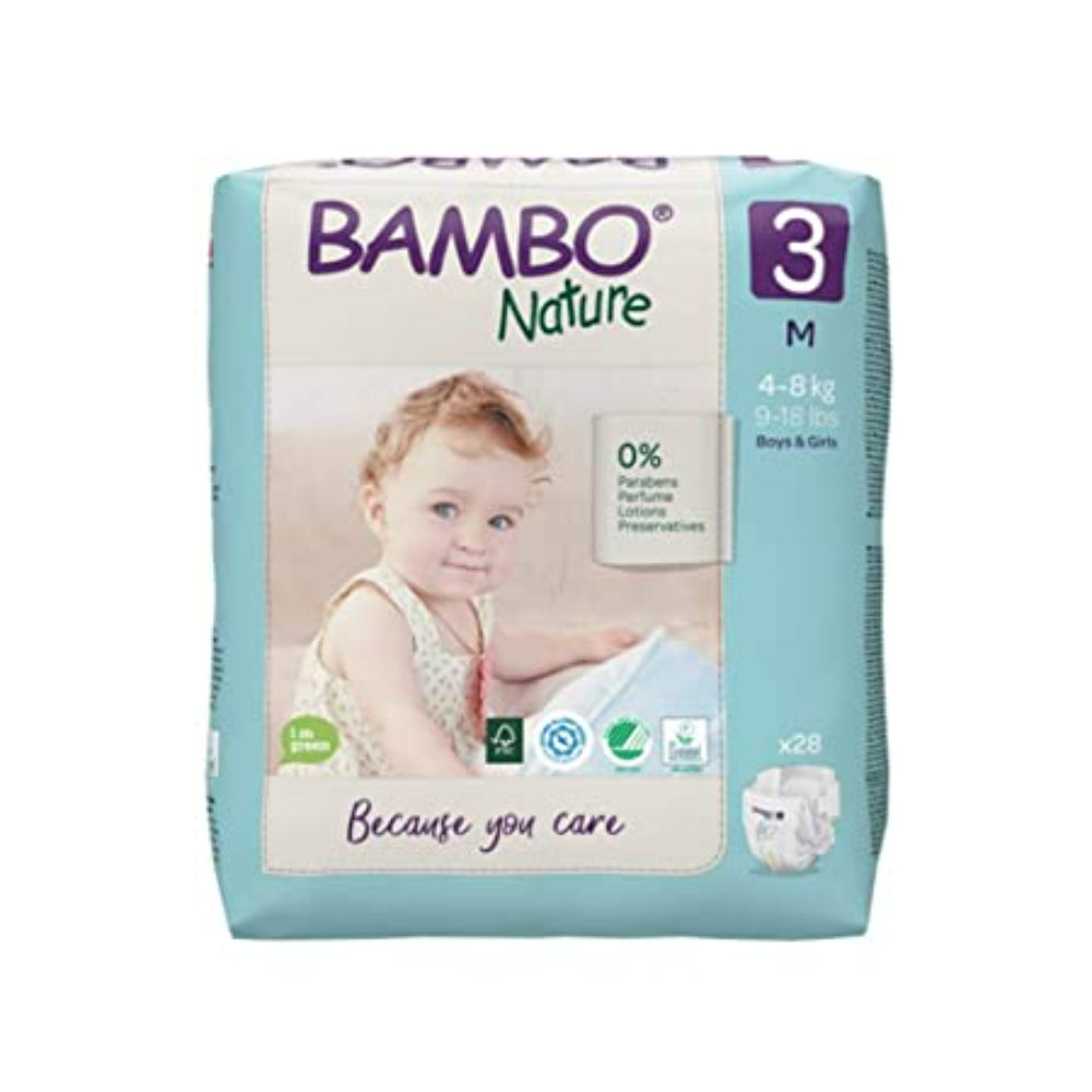 Bambo Nature Monthly Box - Premium Baby Tape Diapers for Babies, Super Absorbent, Breathable, Extra Soft, Dermatologically Tested, Hypoallergenic Infant Nappies With Wetness Indicator