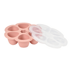 Beaba Silicone Multiportion Tray with Airtight Lid for Baby Food Storage - Ideal Container for Storing Snacks & Baby Meals, Easy Grip, Freezer & Microwave Safe, 6 Servings of 150ml Each