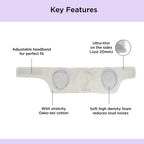 Dooky Infant Ear Protection Headband 0–6 Months , Baby Noise Reduction Band , Soft Comfortable Earmuffs for Travel, Sleep & Loud Sounds (Grey)