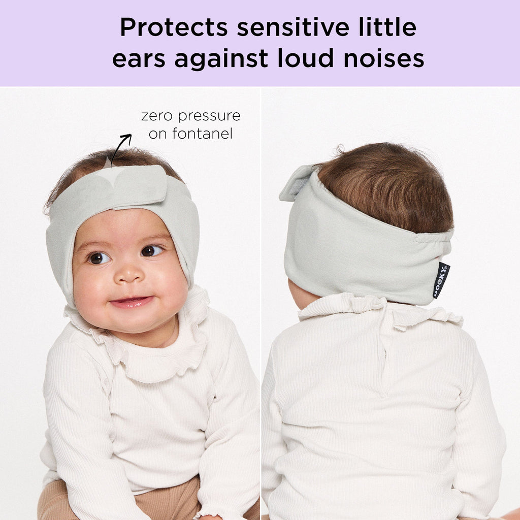 Dooky Infant Ear Protection Headband 0–6 Months , Baby Noise Reduction Band , Soft Comfortable Earmuffs for Travel, Sleep & Loud Sounds (Grey)