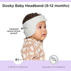 Dooky Infant Ear Protection Headband 6–12 Months , Baby Noise Reduction Band , Soft Comfortable Earmuffs for Travel, Sleep & Loud Sounds (Grey)