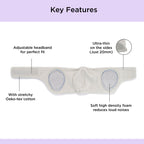 Dooky Infant Ear Protection Headband 6–12 Months , Baby Noise Reduction Band , Soft Comfortable Earmuffs for Travel, Sleep & Loud Sounds (Grey)