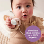 B.Box Pacifier GLOW Silicone Twin Pack | Ergonomic Teat & Shield, Hygienic Cap - Size 2