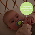 B.Box Pacifier GLOW Silicone Twin Pack | Ergonomic Teat & Shield, Hygienic Cap - Size 1