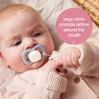 B.Box Pacifier GLOW Silicone Twin Pack | Ergonomic Teat & Shield, Hygienic Cap - Size 2