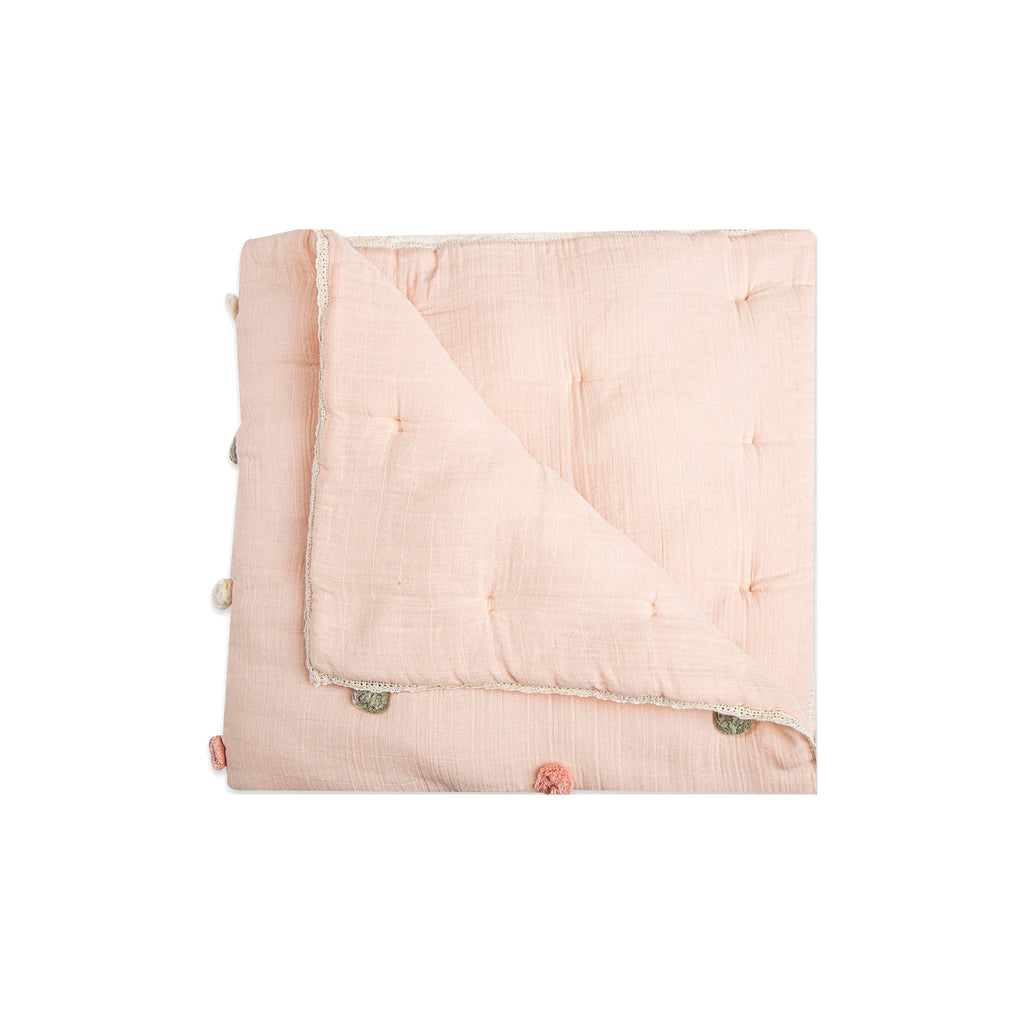 Crane Baby Pom Pom Quilted Blanket - Parker