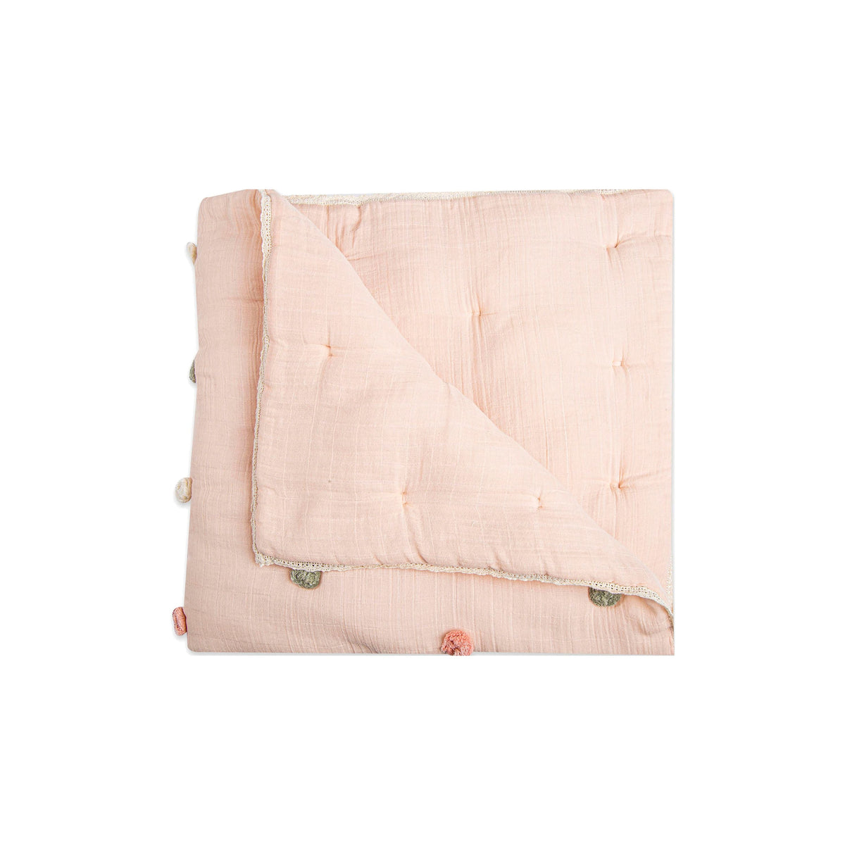Crane Baby Pom Pom Quilted Blanket - Parker