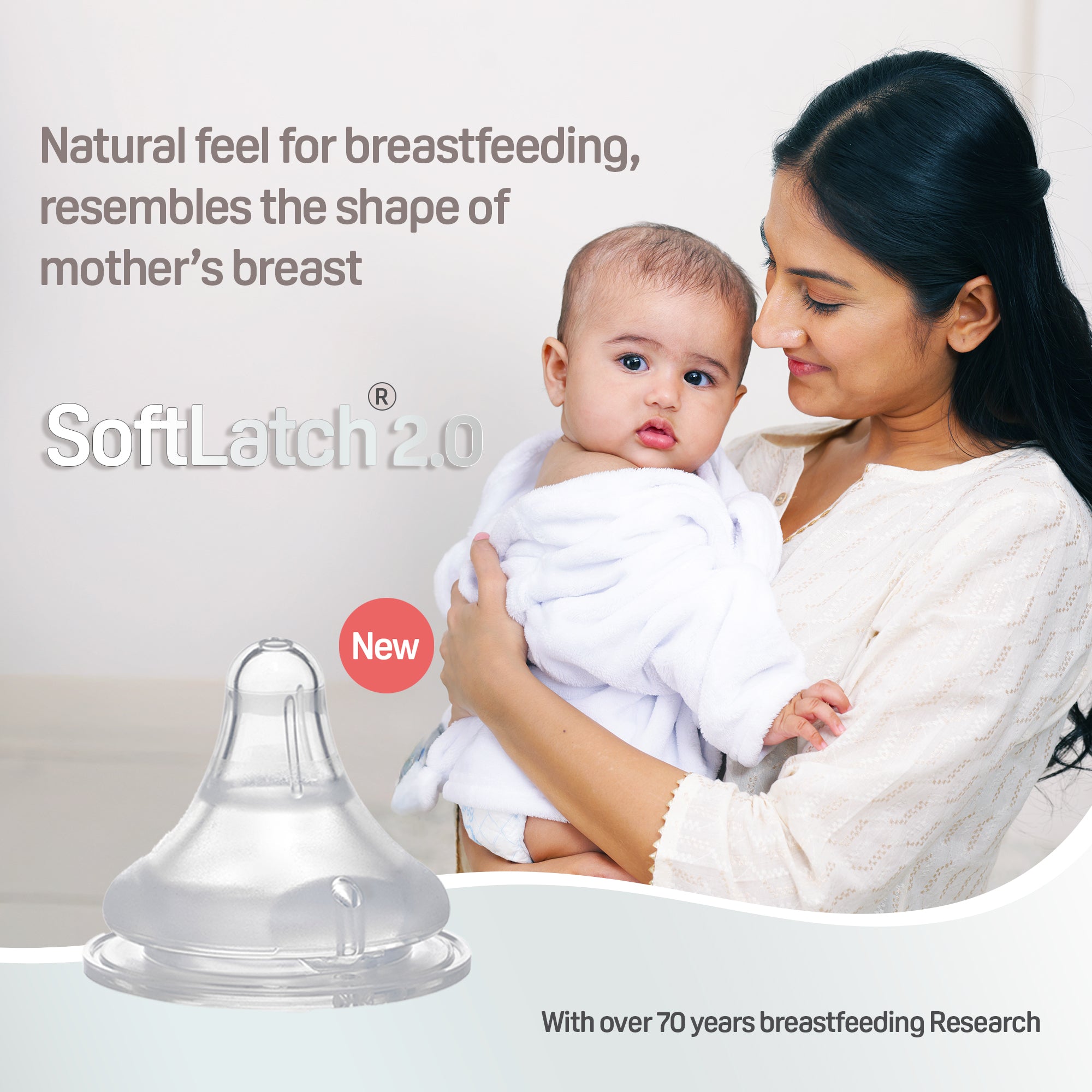 Pigeon Wide Neck Softlatch 2.0 Nipple M size (blister)