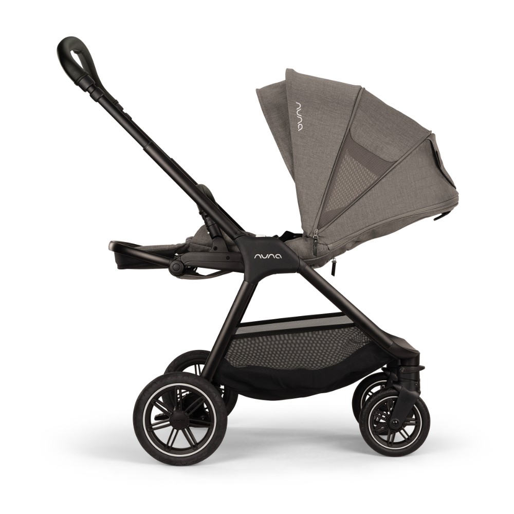 Nuna TRIV Next Reversible Seat Stroller with Flat Recline|Height Adjustable Handle Bar|All Terrain|All Wheel Suspension|One Hand Fold|Rain Cover & Post Adaptors|0 to 4Y (Upto 22Kg)-Granite