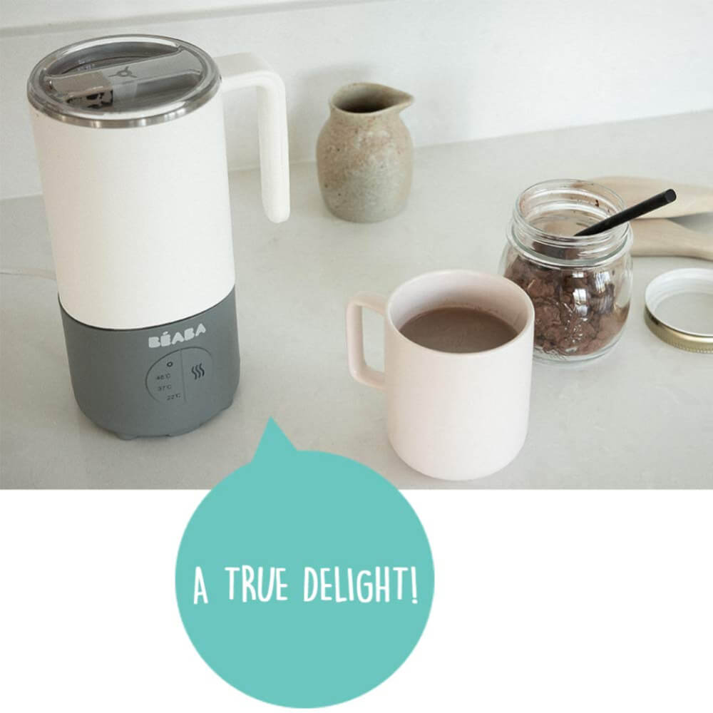 Beaba Milk Prep Bottle and Milk Drink Preparer, Quick Milk Warmer for Formula Breast Milk and Milk Chocolate - Temperature Controlled