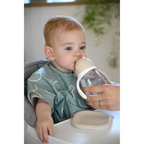 Beaba 2-in-1 Baby Sipper Water Bottle, Anti Spill Sippy Cup with Soft Silicone Straw for Toddlers, Kids, 100% Waterproof, Easy to Open, Removable Handles, Tritan and Silicone - 300 ml, 8m+