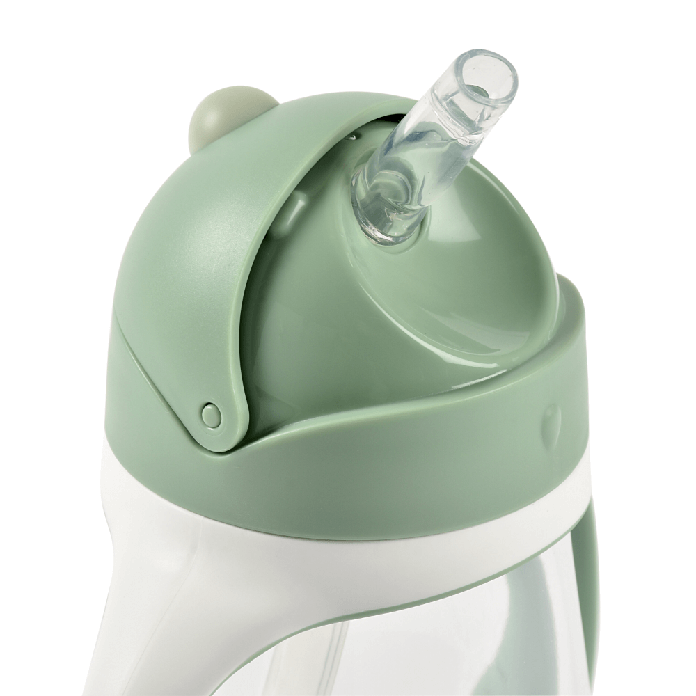 Beaba 2-in-1 Baby Sipper Water Bottle, Anti Spill Sippy Cup with Soft Silicone Straw for Toddlers, Kids, 100% Waterproof, Easy to Open, Removable Handles, Tritan and Silicone - 300 ml, 8m+