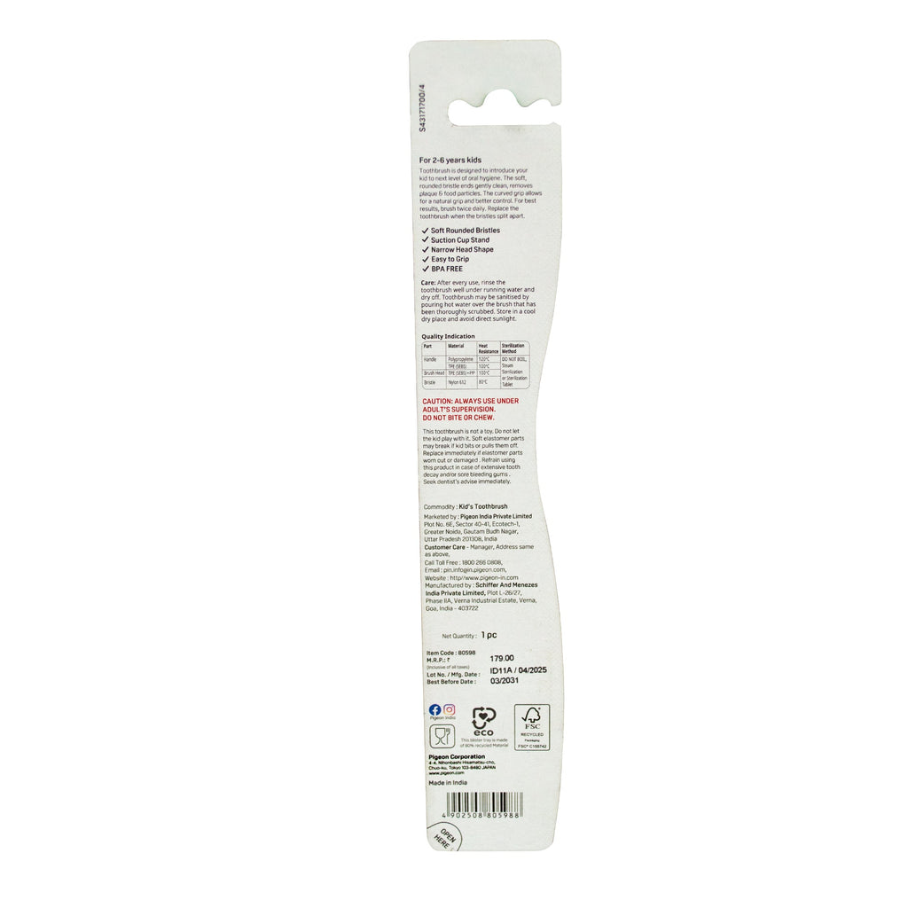 Pigeon Kids Toothbrush Pink 2-6 Years
