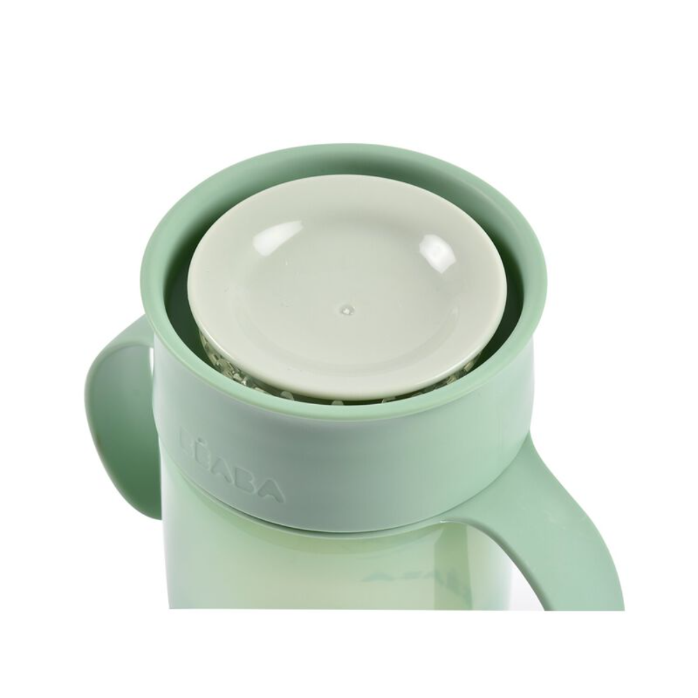 Beaba 360° Baby Learning Cup with Anti-Drip Disc, Patented Anti-Leak System, Dual handle & Spillproof Sippy Cup for Toddlers, Lightweight & Easy Grip Removable Handles, with Hygienic Lid, 340 ml, 12 Months+