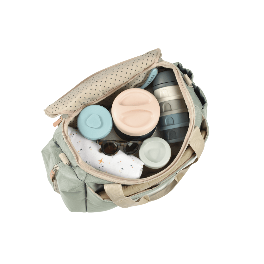 Beaba Sydney Baby Diaper Bag – Multifunctional Travel baby Bag with Large Capacity, Multi-Pocket Organizer with Changing Pad, Insulated Bottle Pouch & Stroller Clips – Ideal for Moms & Dads On the Go