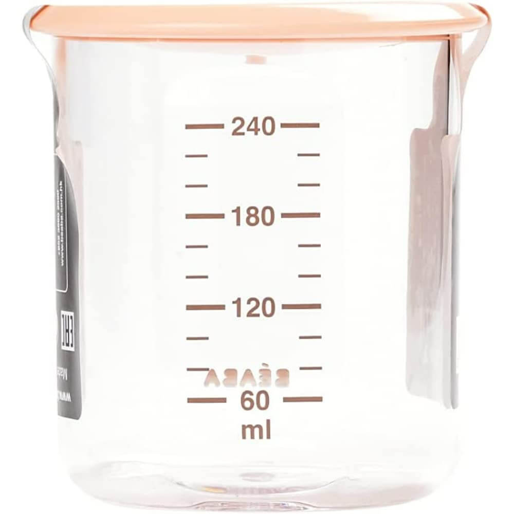 Beaba Tritan Storage Container - Ideal Airtight Container for Storing Baby and Toddler Meals with Graduation Measuring Scale, Leakproof, Wide Opening, BPA Free, 240ML