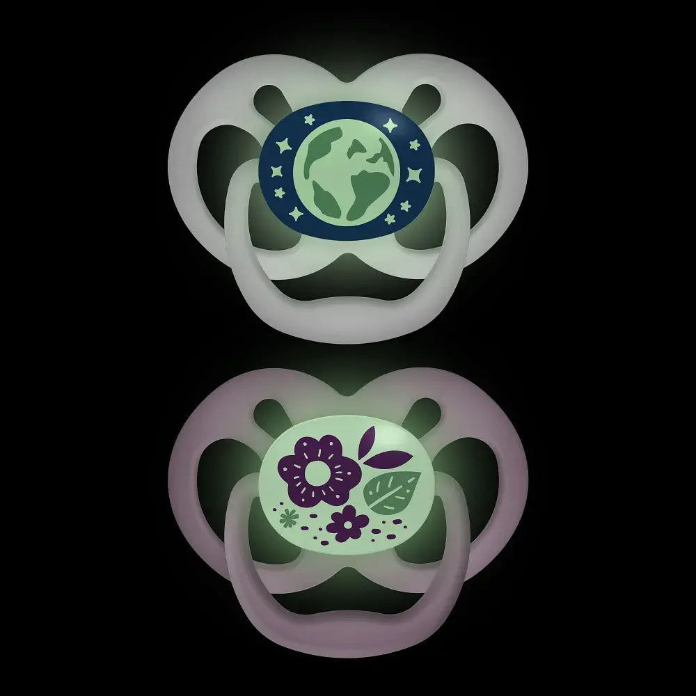 Dr. Brown's Advantage Pacifier, Stage 2 - Glow in the Dark Purple Nature 2-Pack