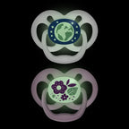 Dr. Brown's Advantage Pacifier, Stage 2 - Glow in the Dark Purple Nature 2-Pack