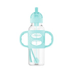 Dr. Brown's 8 oz/250 mL Narrow Sippy Straw Bottle w/ Silicone Handles, Green, 1-Pack (SB81103)