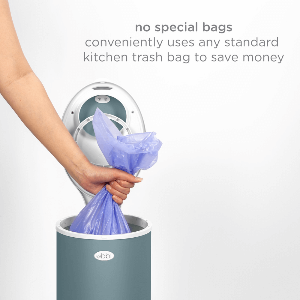 Ubbi Steel Odor Locking Diaper Pail - Open Water