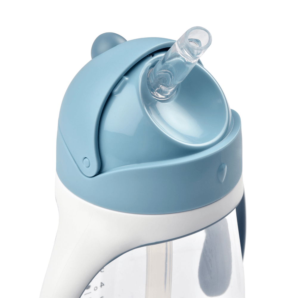 Beaba 2-in-1 Baby Sipper Water Bottle, Anti Spill Sippy Cup with Soft Silicone Straw for Toddlers, Kids, 100% Waterproof, Easy to Open, Removable Handles, Tritan and Silicone - 300 ml, 8m+