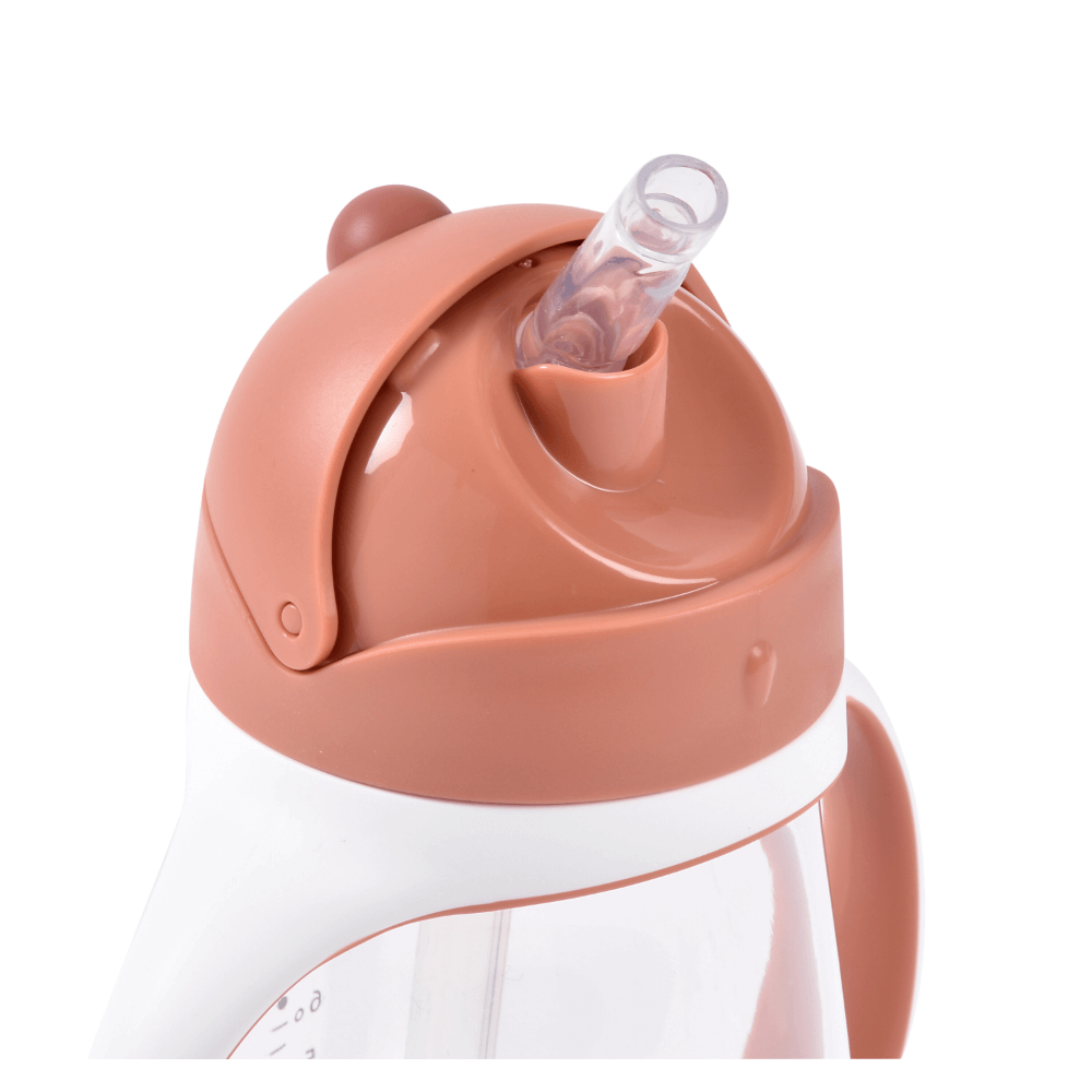 Beaba 2-in-1 Baby Sipper Water Bottle, Anti Spill Sippy Cup with Soft Silicone Straw for Toddlers, Kids, 100% Waterproof, Easy to Open, Removable Handles, Tritan and Silicone - 300 ml, 8m+