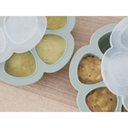 Beaba Silicone Multiportion Tray with Airtight Lid for Baby Food Storage - Ideal Container for Storing Snacks & Baby Meals, Easy Grip, Freezer & Microwave Safe, 6 Servings of 150ml Each