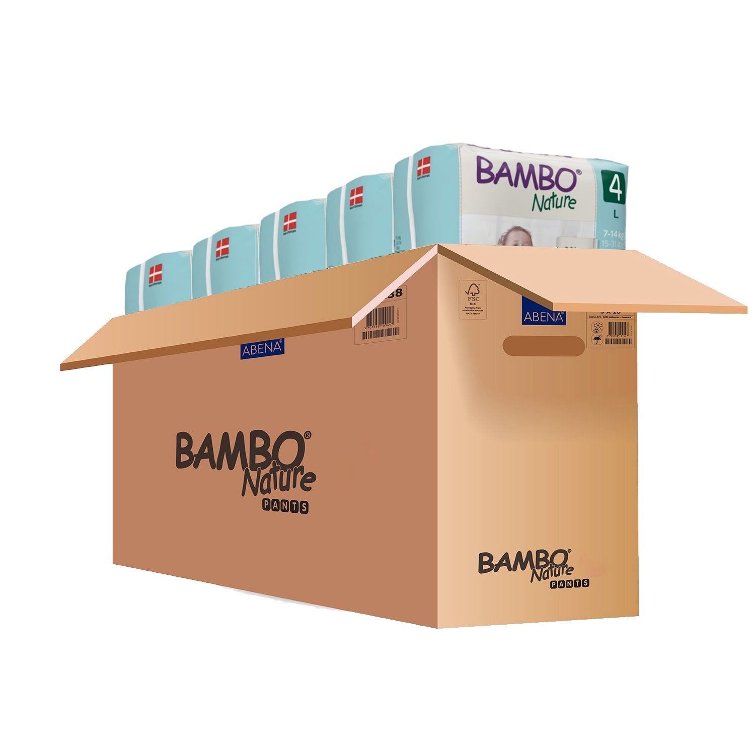 Bambo Nature Monthly Box - Premium Baby Pant Diapers for Babies, Super Absorbent, Breathable, Extra Soft, Dermatologically Tested, Hypoallergenic Infant Nappies With Wetness Indicator