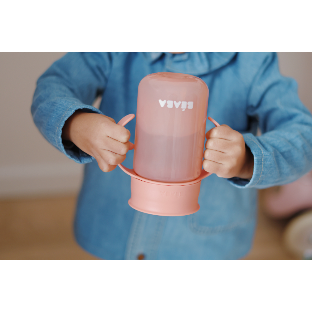 Beaba 360° Baby Learning Cup with Anti-Drip Disc, Patented Anti-Leak System, Dual handle & Spillproof Sippy Cup for Toddlers, Lightweight & Easy Grip Removable Handles, with Hygienic Lid, 340 ml, 12 Months+