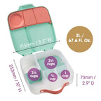 B.Box Kids Lunchbox – 2 Litre, Leak-Proof Bento Style with  Cooler Pack, Adjustable Divider & Whole Fruit Compartment – Multicolor
