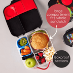 B.Box Kids Lunchbox – 2 Litre, Leak-Proof Bento Style with  Cooler Pack, Adjustable Divider & Whole Fruit Compartment – Multicolor
