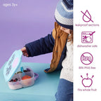 B.Box Mini Lunchbox for Kids – 1L Capacity, Adjustable Divider, Flexi Fruit Holder, BPA-Free – Multicolor