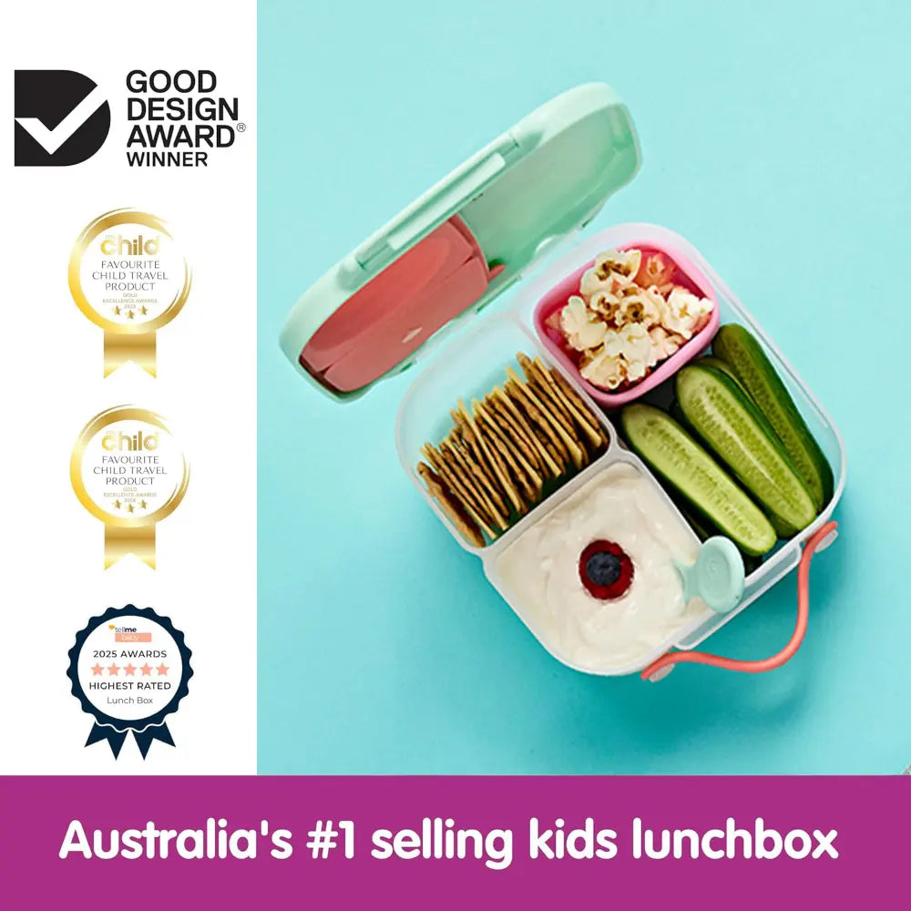 B.Box Mini Lunchbox for Kids – 1L Capacity, Adjustable Divider, Flexi Fruit Holder, BPA-Free – Multicolor