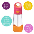 B.Box Tritan Straw Drink Bottle 450ml - Durable, Spill-Proof & Kid-Friendly