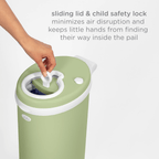 Ubbi Steel Odor Locking Diaper Pail - Matte Sage