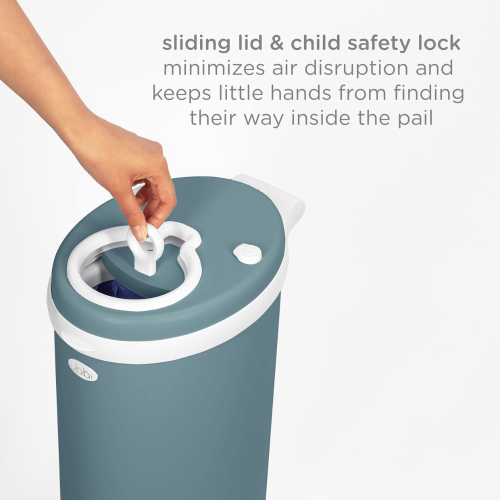 Ubbi Steel Odor Locking Diaper Pail - Open Water