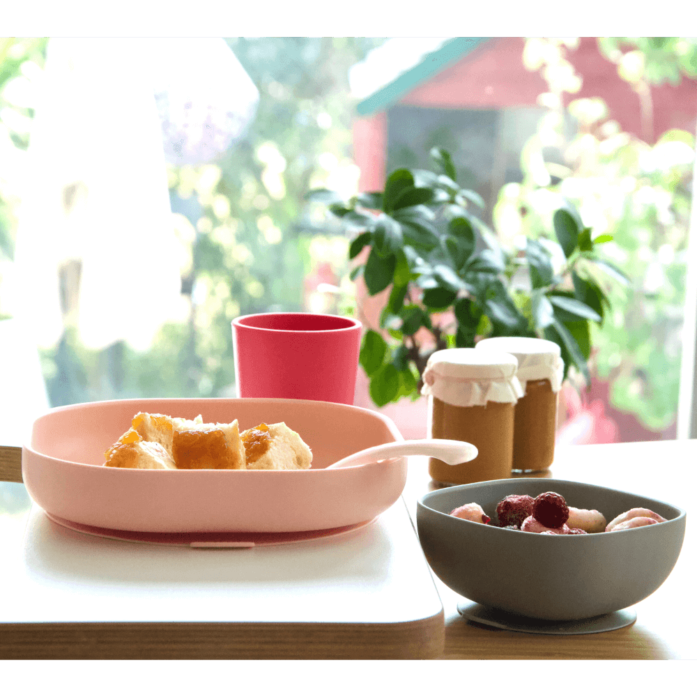 Beaba Silicone 4 Piece Baby Meal Set – Suction Plate, Suction Bowl, Anti-Slip Cup & 2nd Stage Spoon, Non-Slip, Unbreakable, Easy to Clean, BPA-Free Baby Feeding Set for Mess-Free Mealtime Essentials, 4M+
