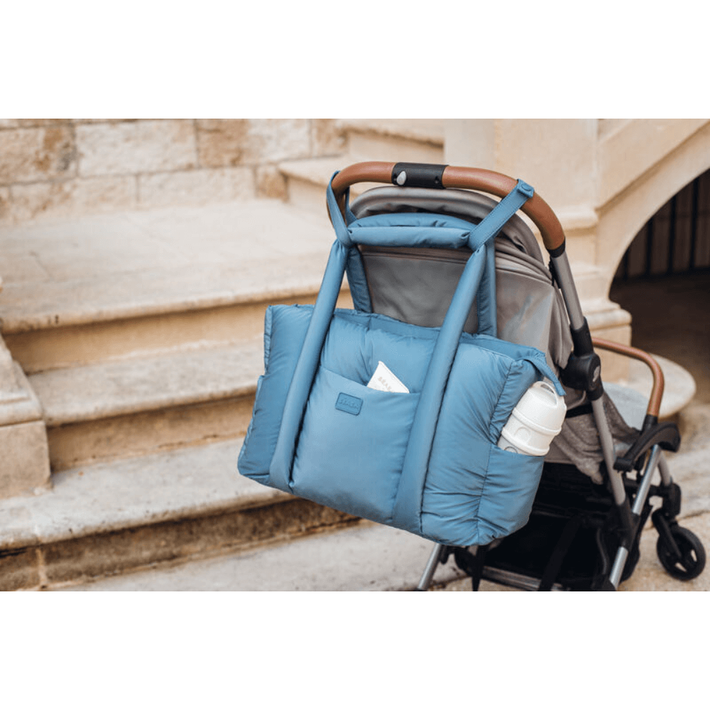 Beaba Paris Puffer Baby Diaper Bag – Multifunctional Travel baby Bag with Large Capacity, Multi-Pocket Organizer with Changing Pad, Insulated Bottle Pouch & Stroller Clips – Ideal for Moms & Dads On the Go