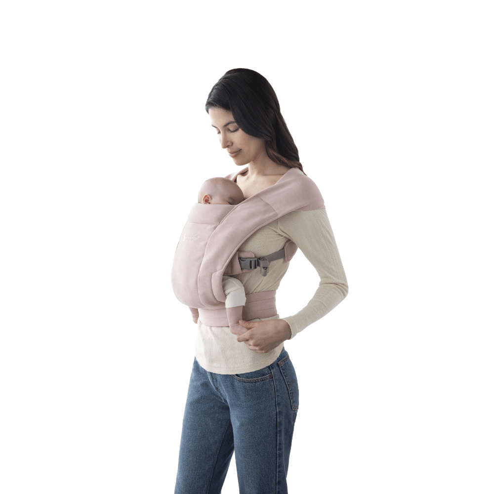Ergobaby Embrace Newborn Baby Carrier, Soft, Cosy & Lightweight Newborn Ready Carrier, Ergonomic “M” Position, Padded Head & Neck Support, Adjustable Waistbelt & Cross Straps, 2 Carry Positions, Easy to Use, 3-11 Kgs, 0-12 Months, Blush Pink
