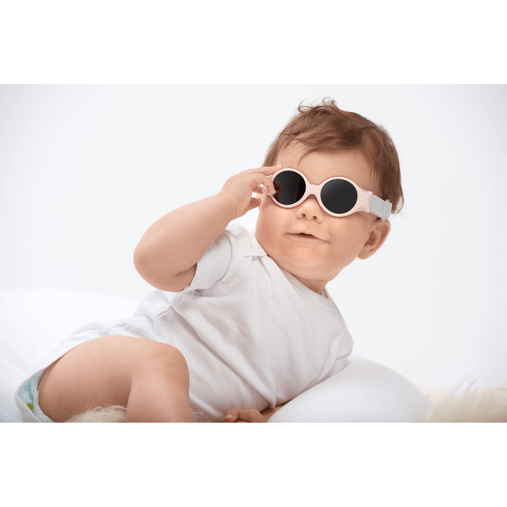 Beaba Newborn Sunglasses - 0-9 Months, Unbreakable Sunglasses for Infants, 100% UV Protection, CAT 4 Side Protection Optimal Comfort, Adjustable Elastic Headband, Birth - 9 Months