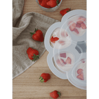 Beaba Silicone Multiportion Tray with Airtight Lid for Baby Food Storage - Ideal Container for Storing Snacks & Baby Meals, Easy Grip, Freezer & Microwave Safe, 6 Servings of 150ml Each