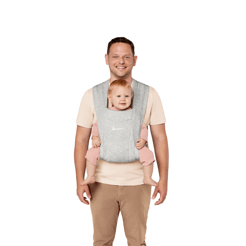 Ergobaby Embrace Newborn Baby Carrier – Soft & Lightweight Fabric, Ergonomic “M” Position and Head Support, Adjustable Waistbelt & Cross Straps, 3 Carry Positions, Easy to Use, 3-11 Kgs, Birth to 12 Months, Soft Grey