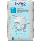 Bambo Nature Premium Disposable Swim Diaper Pants - Double Leak Barriers, Soft 360° Elastic Fit, Chemical Free & Leakproof Pool Diapers For Babies, Waterproof Toddler Swimming Swimsuit, Kids 12+ kg, 12 Count