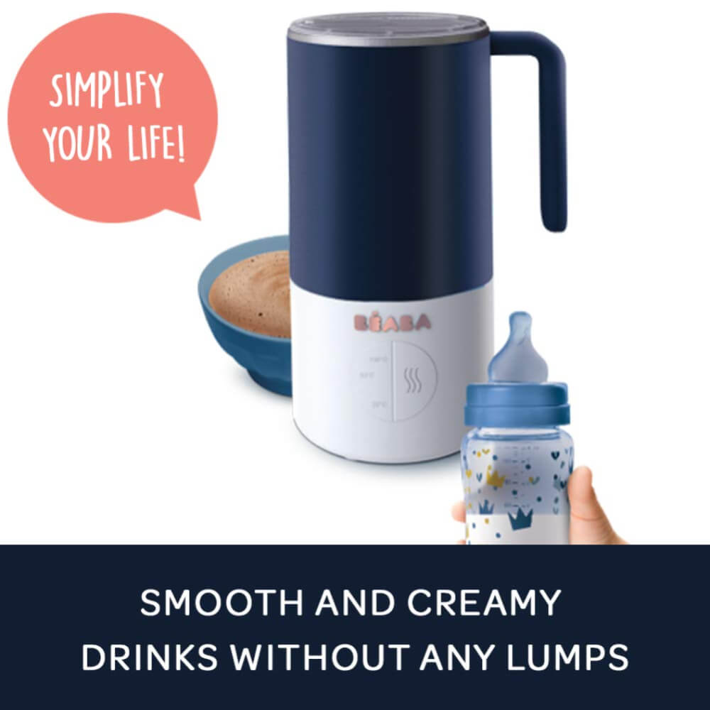 Beaba Milk Prep Bottle and Milk Drink Preparer, Quick Milk Warmer for Formula Breast Milk and Milk Chocolate - Temperature Controlled