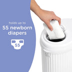 Ubbi Diaper Pail - Matte White, Fluted